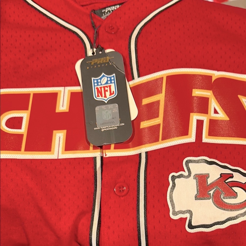 NWT [Pro Standard] Kansas City Chiefs Mesh Button Down Jersey Men's Sz Large - Picture 4 of 13